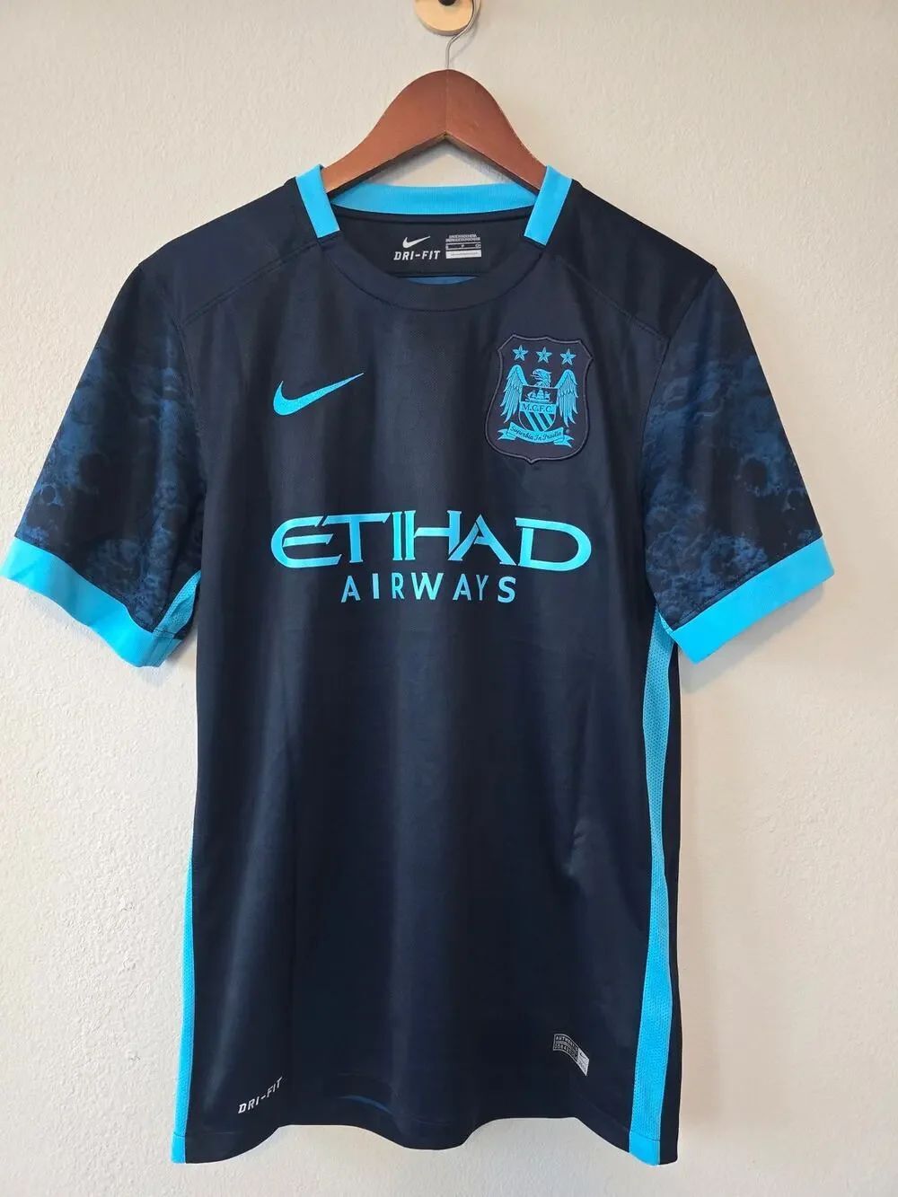 Nike Manchester City 2015 16 Away Jersey Blue Moon Dri Fit Mens S Vintage Soccer
